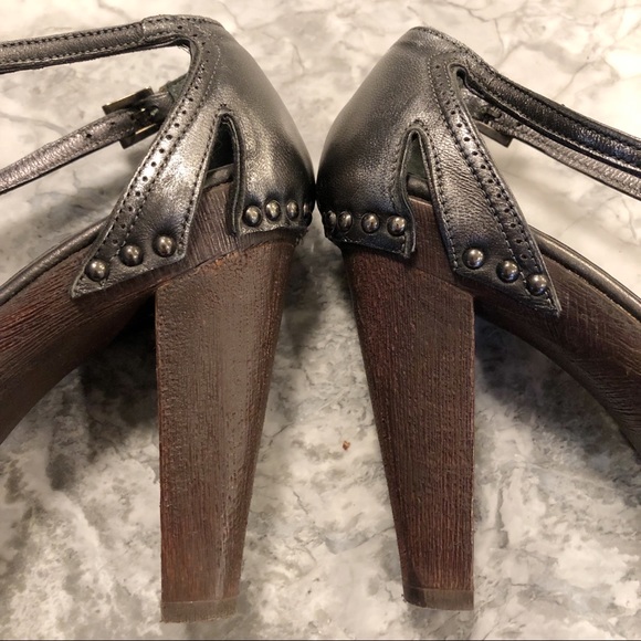 Prada Gunmetal Open Toe Platforms - Picture 7 of 15